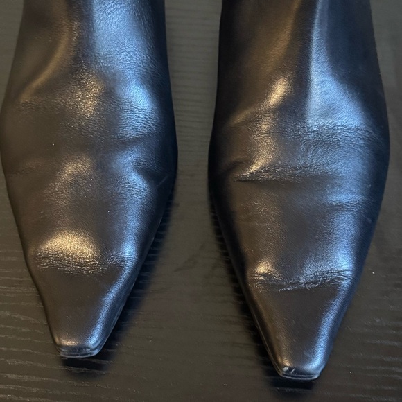 Massimo Dutti Black Leather Heeled Boots - Picture 2 of 6